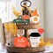 5Pcs Fall Decor Fall Decorations for Home Fall Tiered Tray Decor Pumpkin Truck Gnome Coffee Cup Sign Wood Bead Garland Fall Table Decor for Autumn Harvest Thanksgiving Decor